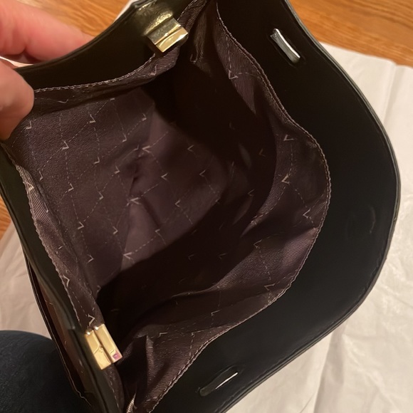 EUC Vince Camino Black Leather Clutch Gold Hardware - Picture 6 of 13